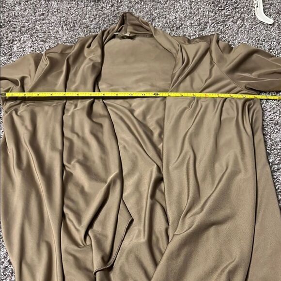 Chic Draped Tan Cardigan - Picture 5 of 5